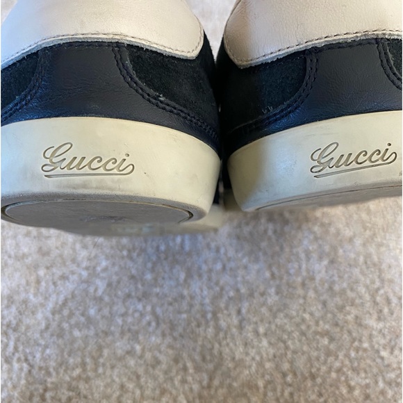 Gucci Low Top Leather and Suede Black Lace Sneakers Size 8 - Picture 10 of 10